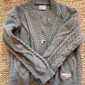 Taylor Swift Gray Cable Knit Cardigan TTPD